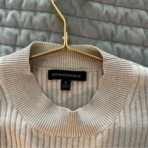 Banana Republic Sweater Dress Long Sleeve Tan‎ Size S Mock Neck. - Picture 6 of 8